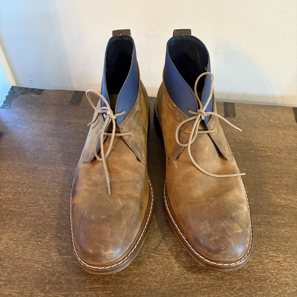 Cole Haan Boots Mens Size‎ 9 Brown Leather Chukka Ankle Lace Up Casual